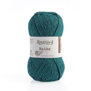 Recycled Cotton Yarn Aran Weight 100g – Eco Friendly Knitting & Crochet Yarn Ball – Reuse Yarn by Rosários 4 Portugal - 192m 15 Green