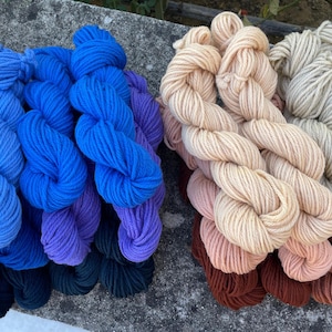 Craft Wool Kit for Knitting Crochet Tapestry - 100% Wool DK Weight - 12 x 35g mini skeins for hand crafting projects DIY - 420g packs