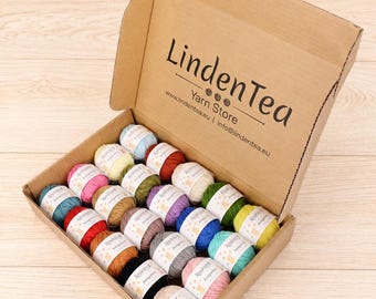 Amigurumi Yarn Pack 20 Colours | 100% Cotton Crochet Yarn Bundle | 20 x 20g Mini Balls | Toy Making Yarn | Amigurumi Kit Supplies