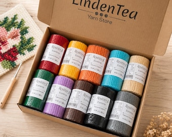 Knüpfgarn-Set | Vorgeschnittene Acrylwolle für die Teppichherstellung | Wandbehanggarn | Helle, dunkle und mehrfarbige Packungen – 250 g