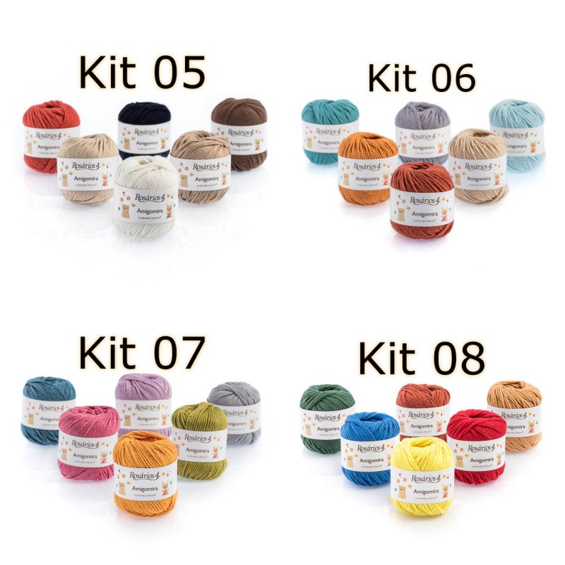 Mini Bundle 6 Colors Cotton Crochet Yarn Amigurumi Yarn Etsy