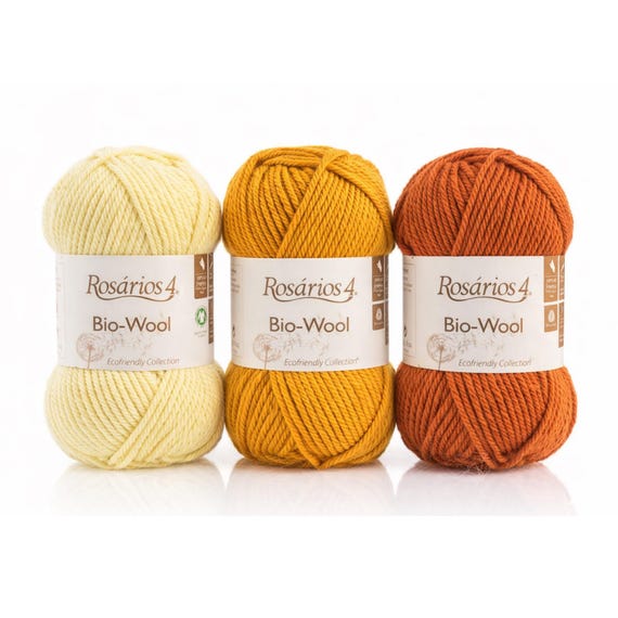 Rosários 4 Organic Wool Yarn GOTS Certified – Aran Worsted 50g – Soft Natural Yarn for Knitting & Crochet