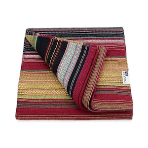Coperta in cotone riciclato, coperta colorata minimalista, grande copridivano, fodera per divano per cani, tradizionale tessuto portoghese tessuto a mano