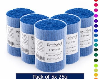 Knüpfteppich Garn 5er Pack | Vorgeschnittenes Wollgarn | Acryl Teppich Herstellung Garn | Teppich Haken Zubehör | Karabinerhaken Wolle | 5x25g