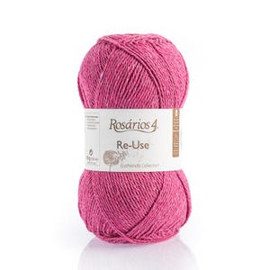 Recycled Cotton Yarn Aran Weight 100g – Eco Friendly Knitting & Crochet Yarn Ball – Reuse Yarn by Rosários 4 Portugal - 192m 17 Pink