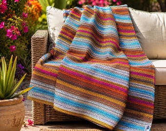 Recycled Cotton Throw Blanket | Durable Sofa & Bed Cover | Eco Friendly Portuguese Textile (150 x 210 cm)