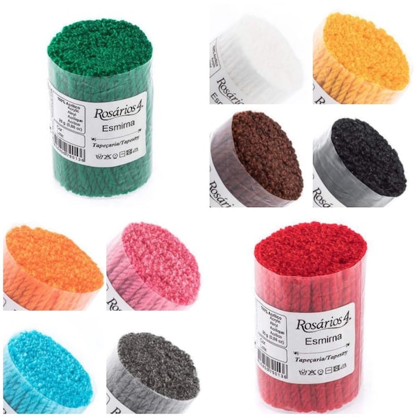 Latch Precut Wool Yarn 10 x Multicolor Pack - Tapestry Yarn - Latch Knotted Rug Wool - 10 x 25g Precut Acrylic Yarn 10 Colors - 250g Pack