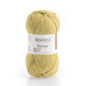 Recycled Cotton Yarn Aran Weight 100g – Eco Friendly Knitting & Crochet Yarn Ball – Reuse Yarn by Rosários 4 Portugal - 192m 07 Yellow