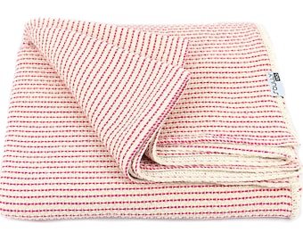 Copriletto tradizionale - Coperta rosa in cotone 100% - Copripoltrona per divano grande - Coperta riscaldante per sedia da divano - Tessuto da tappezzeria