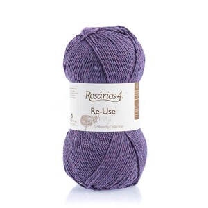 Recycled Cotton Yarn Aran Weight 100g – Eco Friendly Knitting & Crochet Yarn Ball – Reuse Yarn by Rosários 4 Portugal - 192m 21 Purple