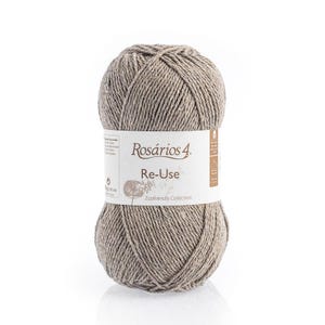 Recycled Cotton Yarn Aran Weight 100g – Eco Friendly Knitting & Crochet Yarn Ball – Reuse Yarn by Rosários 4 Portugal - 192m 05 Brown