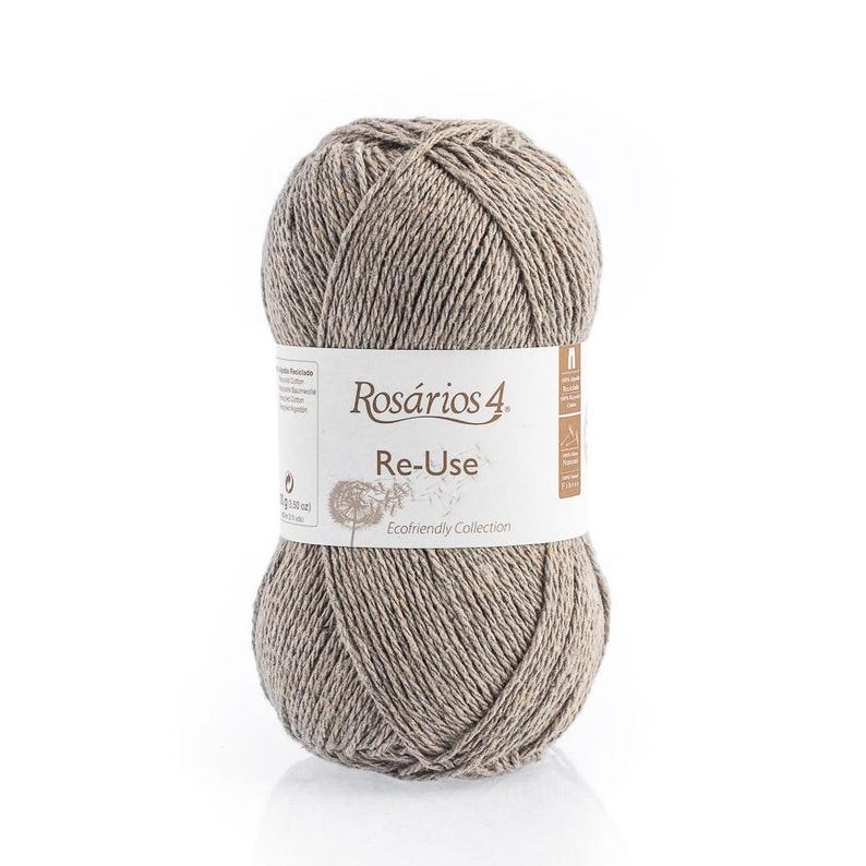 Recycled Cotton Yarn Aran Weight 100g – Eco Friendly Knitting & Crochet Yarn Ball – Reuse Yarn by Rosários 4 Portugal - 192m 05 Brown