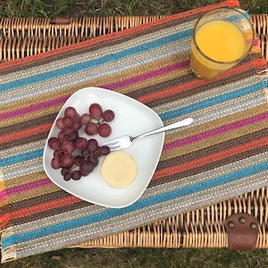 Table Mats - Recycled Cotton Placemats Set of 4 placemats + 4 coasters - Tableware - Fabric Placemat for Dining / Outdoor / Garden Table