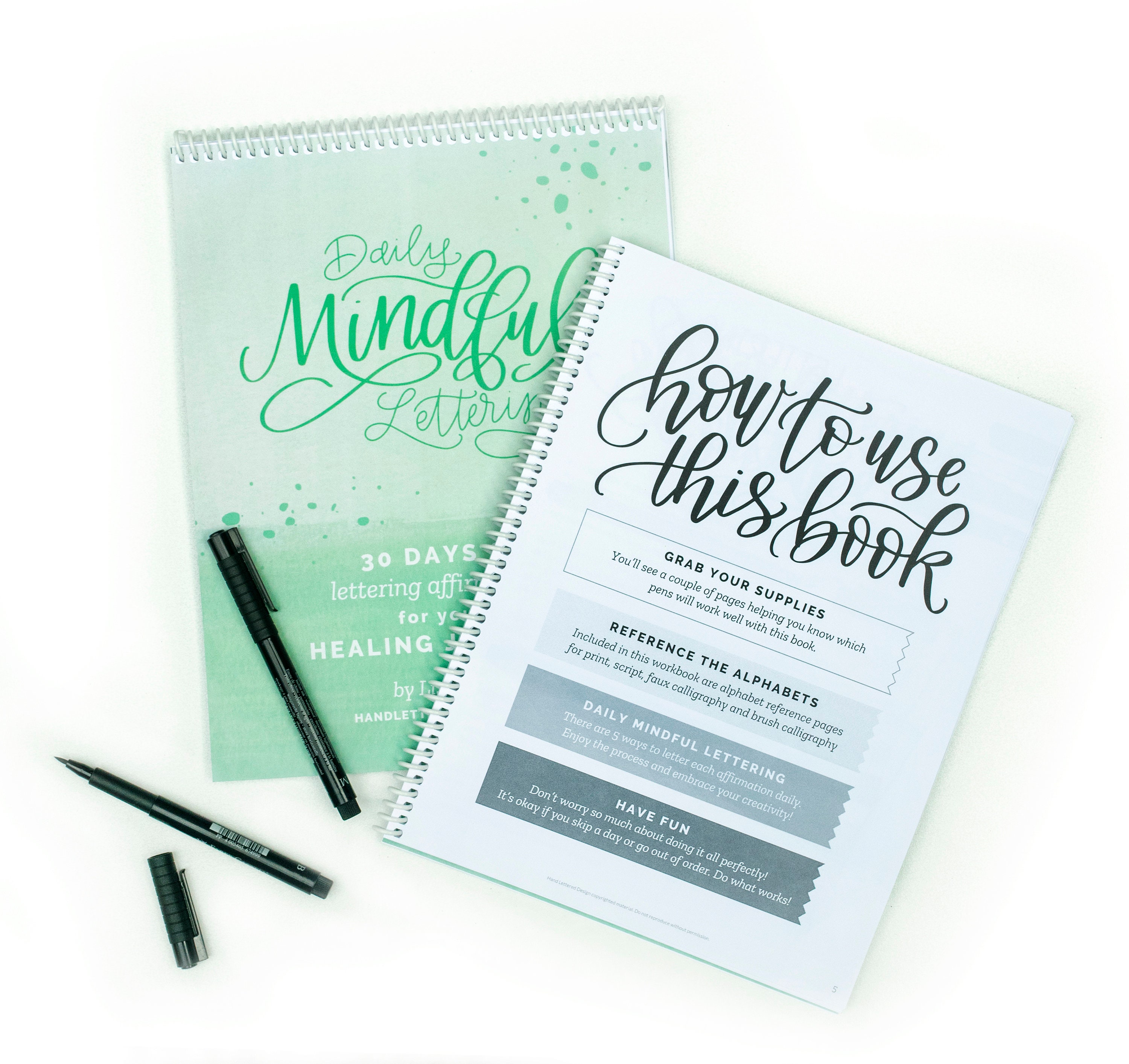 Daily Mindful Lettering Book: Live With Love