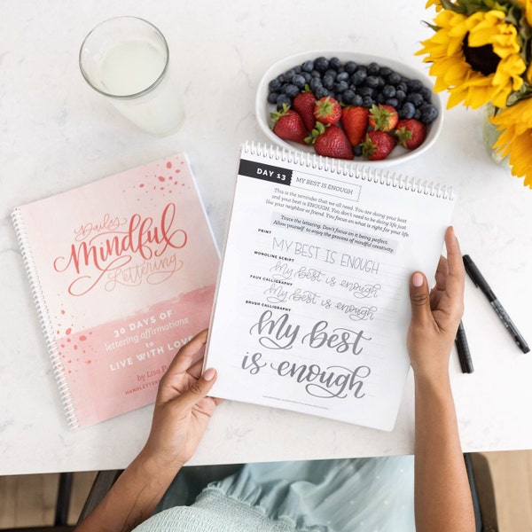 Daily Mindful Lettering Book: Live with Love Edition