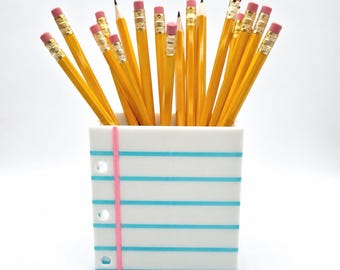 Teacher Pencil Holder | Personalized Desk Organizer | Classroom Supply Holder | Pull Stick Storage | Pen Cup | Table Bin | Teacher Gift