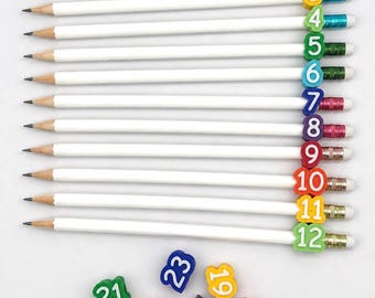 Numbered Pencil Topper Sets for Classroom Management | Sets Numbers 1-50 | Reusable Classroom Organization | 3D Printed Student Identifiers
