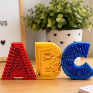 Alphabet Letter Fidget | Personalized Initial Fidget Toy | 3D Printed Letters | Tacticle Phonics | Classroom Teacher Tool
