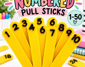 Numbered Classroom Pull Sticks | Equity Sticks for Random Student Selection | Classroom Management Tool