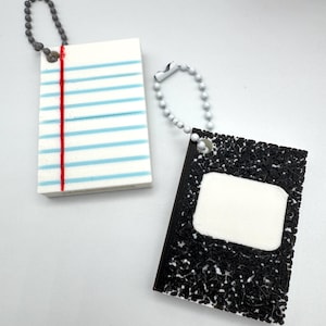 Teacher Can Tab Opener Keychain | Composition Notebook | Lined Notebook Paper Design | Nail Saver