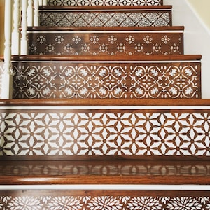 Alternative Riser Custom Hand-painted Wood Stair Riser: Birch Wood Alternative to Decals ...