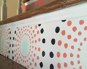 Wood Stair Riser / Farmhouse Coastal Decor / Coral / Ricordea / Alternative to Stickers & Decals / Item 247
