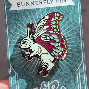 Bunnerfly Emaille Pin - Konijn Vlinder Pin - Hard Email - Nikkel