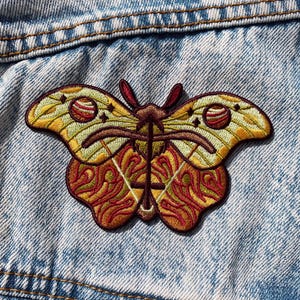 Sagittarius Zodiac Embroidered Patch - Astrology Moth & Butterfly Star Signs - Iron on Patch - Botanical, Boho, Nature - Jacket, Accessory