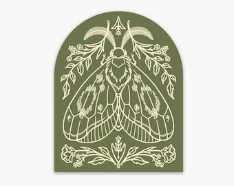 Moth Magnet - 3x2 Magnet - Refrigerator Magnet - Botanical Floral Butterfly