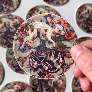 Kaninchen Sticker - Dust Bunny - Vinyl 3x3 Sticker - Tier Sticker