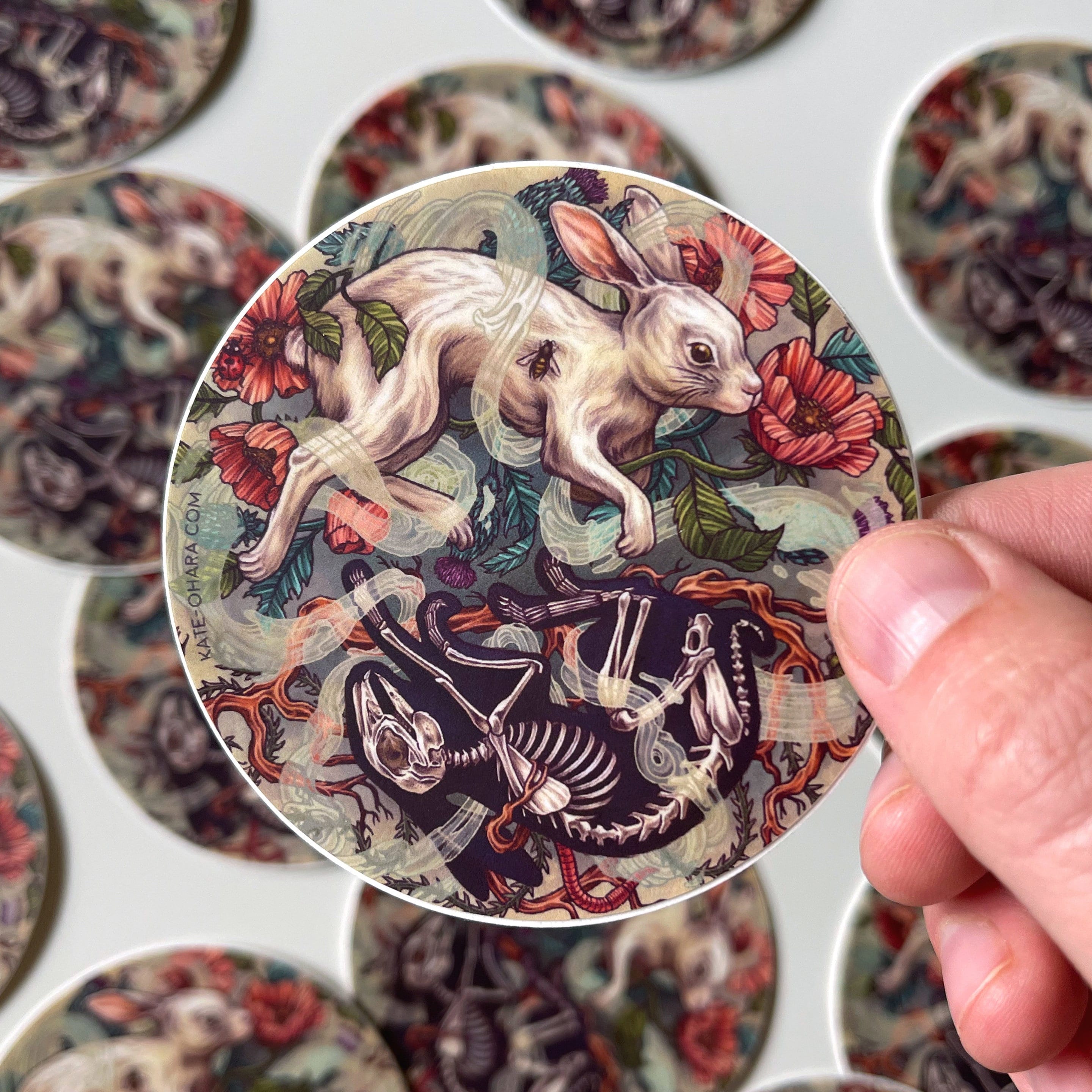 Rabbit Sticker - Dust Bunny - Vinyl 3x3 Sticker - Animal Sticker - Etsy