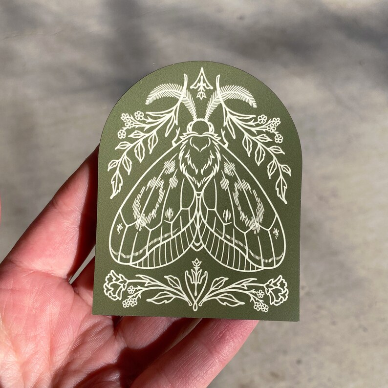 Moth Magnet 3x2 Magnet Refrigerator Magnet Botanical Floral Butterfly image 4