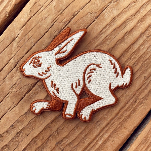 Rabbit Embroidered Iron on Patch - Anti Rabbit's Foot - 3x3 - Fuck Luck - Jean Jacket, Backpack, Accessories - Boho, Nature, Animal