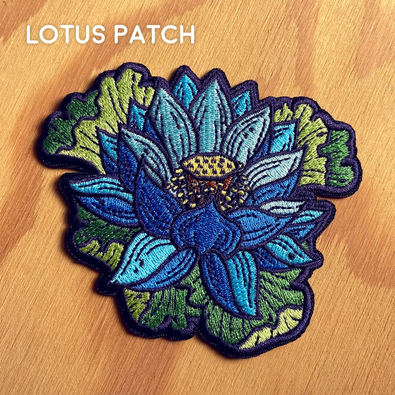 Flower Embroidered Iron on Patches Peony, Poppy, Marigold, Lotus 3x3 Patch floral patches image 5