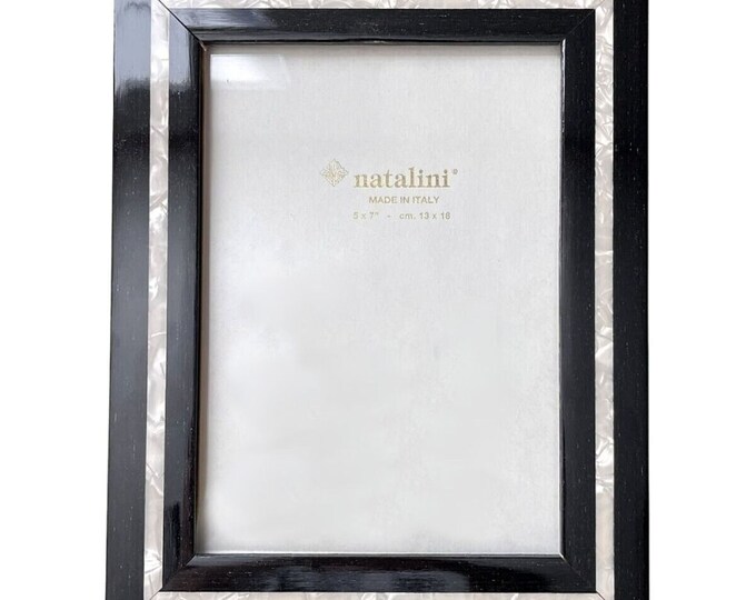 NATALINI Picture Frame Handmade Wood Marquetry Mother of Pearl 4x6 NEW