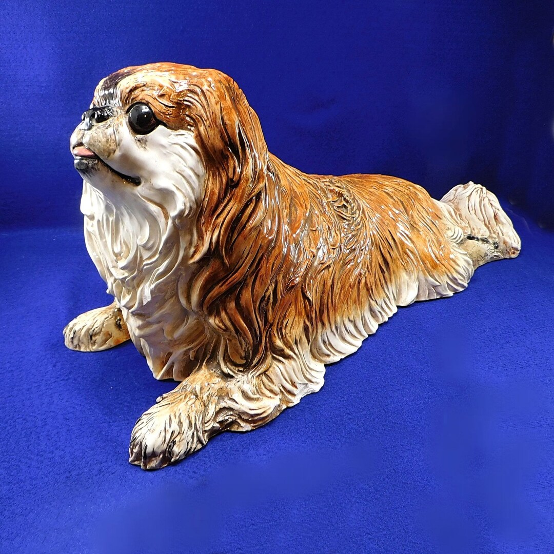 Life Size Pekingese Dog Statue Figurine the Townsends Ceramics Etsy