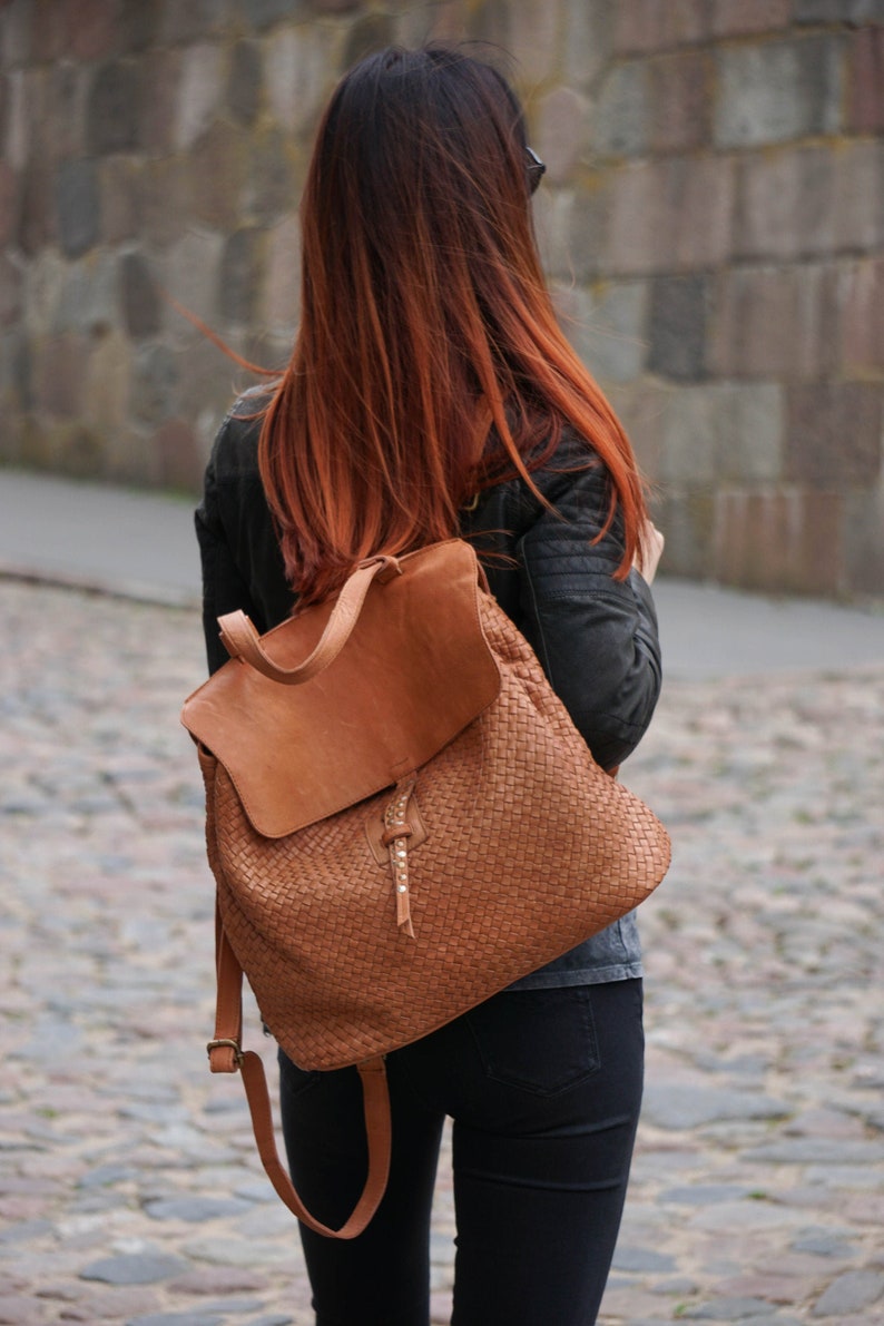 big leather backpack