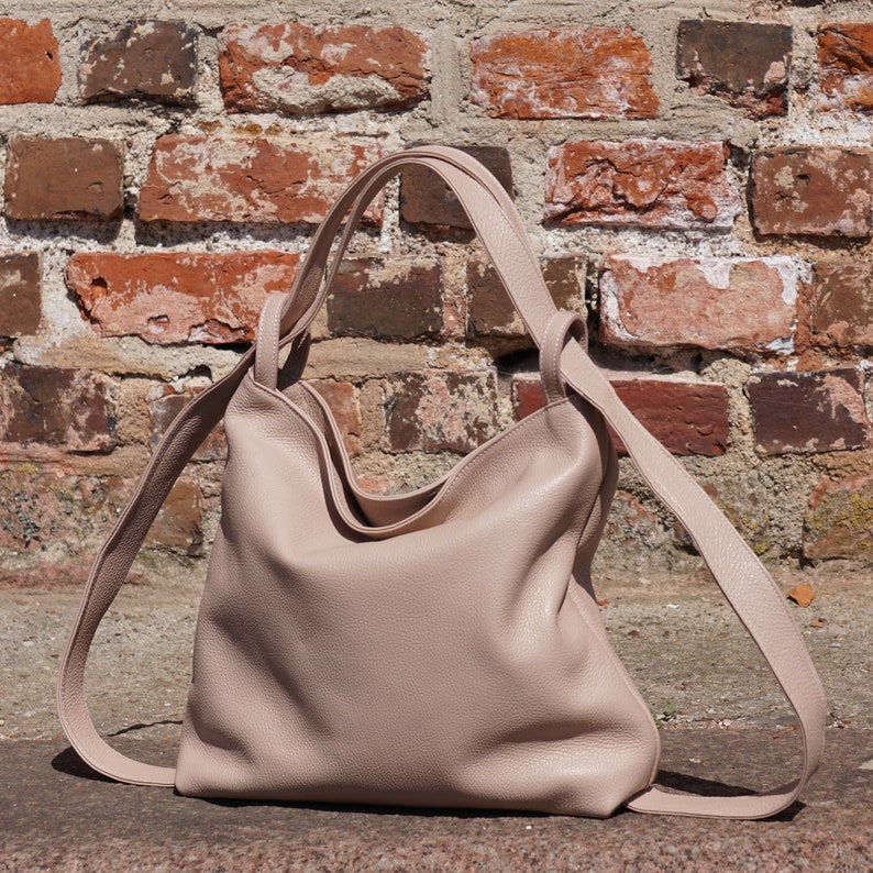 pink leather hobo bag