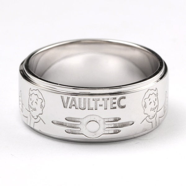 Vault-Tec wedding band Vault Boy Video Game Wedding Ring Engagement Ring Promise Ring Cosplay Gamer Nerdy Geeky Jewelry