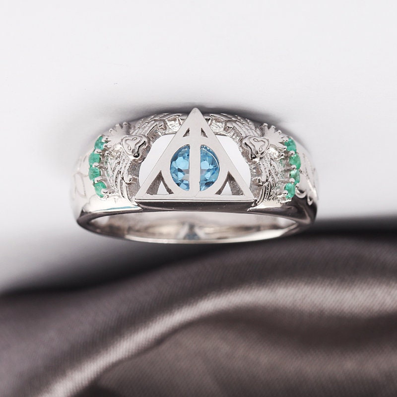 Owl Magic Rings Custom Magical Owl Engagement Ring Wedding Ring Promise Ring Nerdy ...