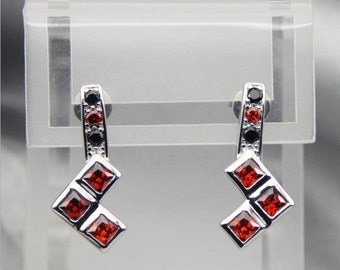 Ruby and Black Diamond Earrings Wedding Jewelry Engagement Ring Comic Book Wedding