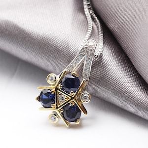 Zora Sapphire Spiritual Stone Necklace Bride Gift Wedding Jewelry Video Game Nerdy Geeky Anniversary Gift Present Cosplay Link Navi