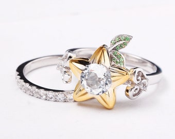 IN STOCK Star Fruit and Hearts Engagement Ring Promise Ring Wedding Ring Cosplay Jewelry Nerdy Geek Video Game Keyblade Star