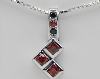 Ruby and Black Diamond Necklace Wedding Jewelry Engagement Ring Comic Book Wedding