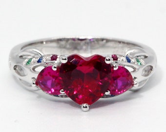 Legend of Zelda 8 Bit Heart and Spiritual Stone Triforce Engagement Ring old school video games nerdy geeky engagement promise wedding ring