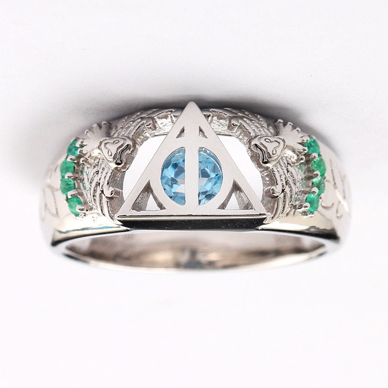 Owl Magic Rings Custom Magical Owl Engagement Ring Wedding Ring Promise Ring Nerdy ...