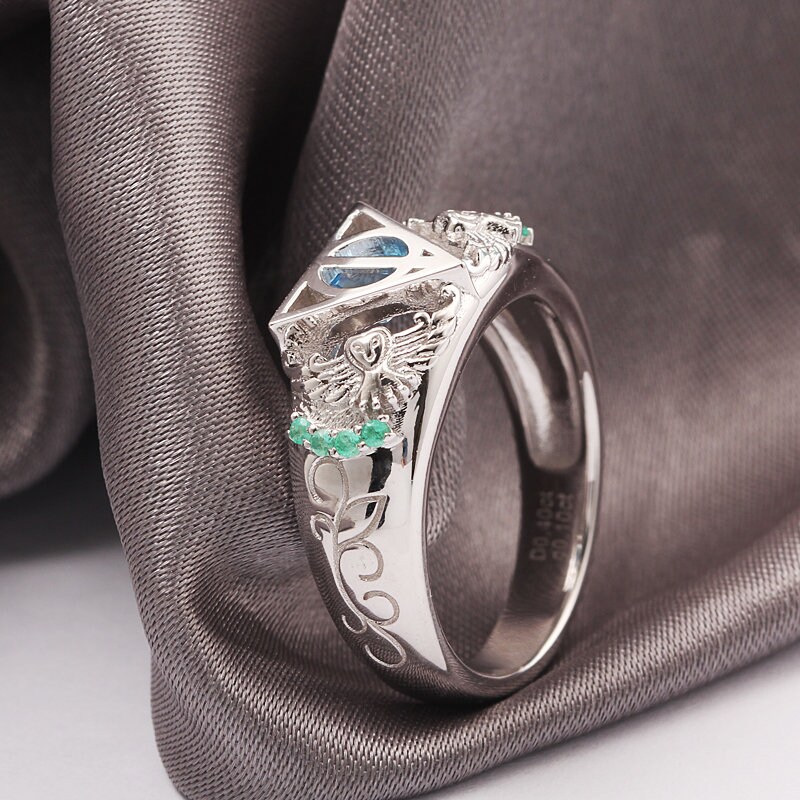Owl Magic Rings Custom Magical Owl Engagement Ring Wedding Ring Promise Ring Nerdy ...