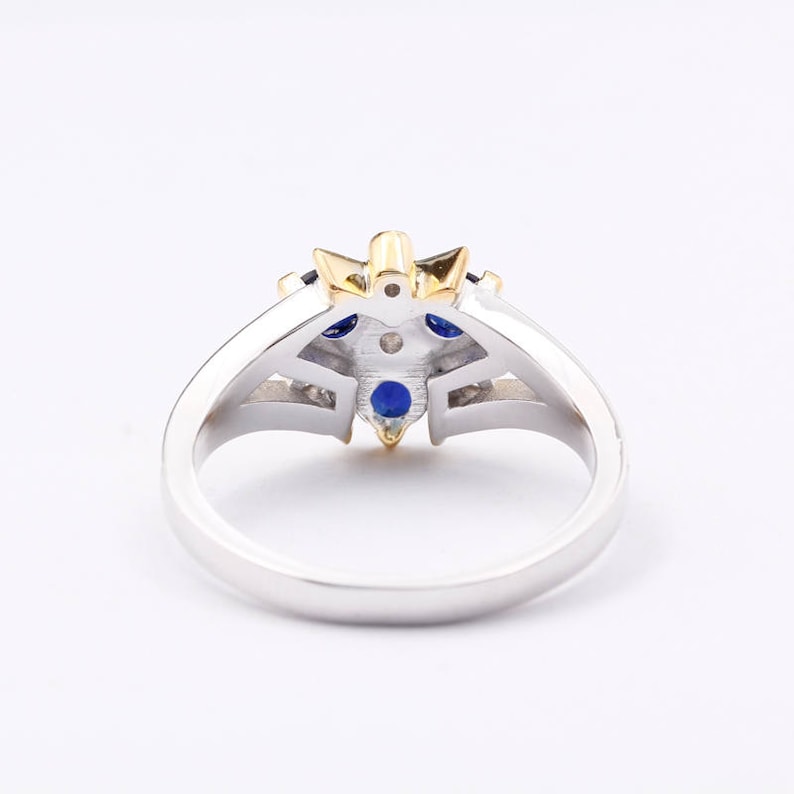IN STOCK Zora Sapphire Spiritual Stone Engagement Promise Wedding Ring 8 bit Video Game Nerdy Geeky Anniversary Ring Gift Cosplay Link Navi image 5