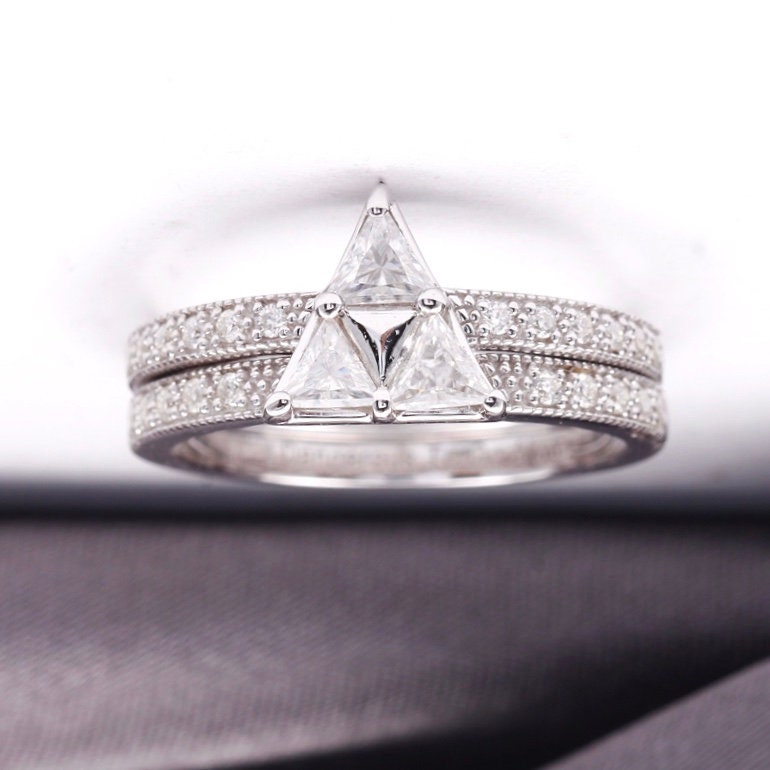 Elegant Legend of Zelda Diamond and Milgrain Engagement Ring | Etsy