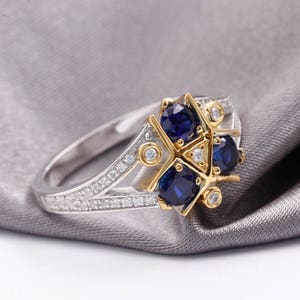 IN STOCK Zora Sapphire Spiritual Stone Engagement Promise Wedding Ring 8 bit Video Game Nerdy Geeky Anniversary Ring Gift Cosplay Link Navi image 1